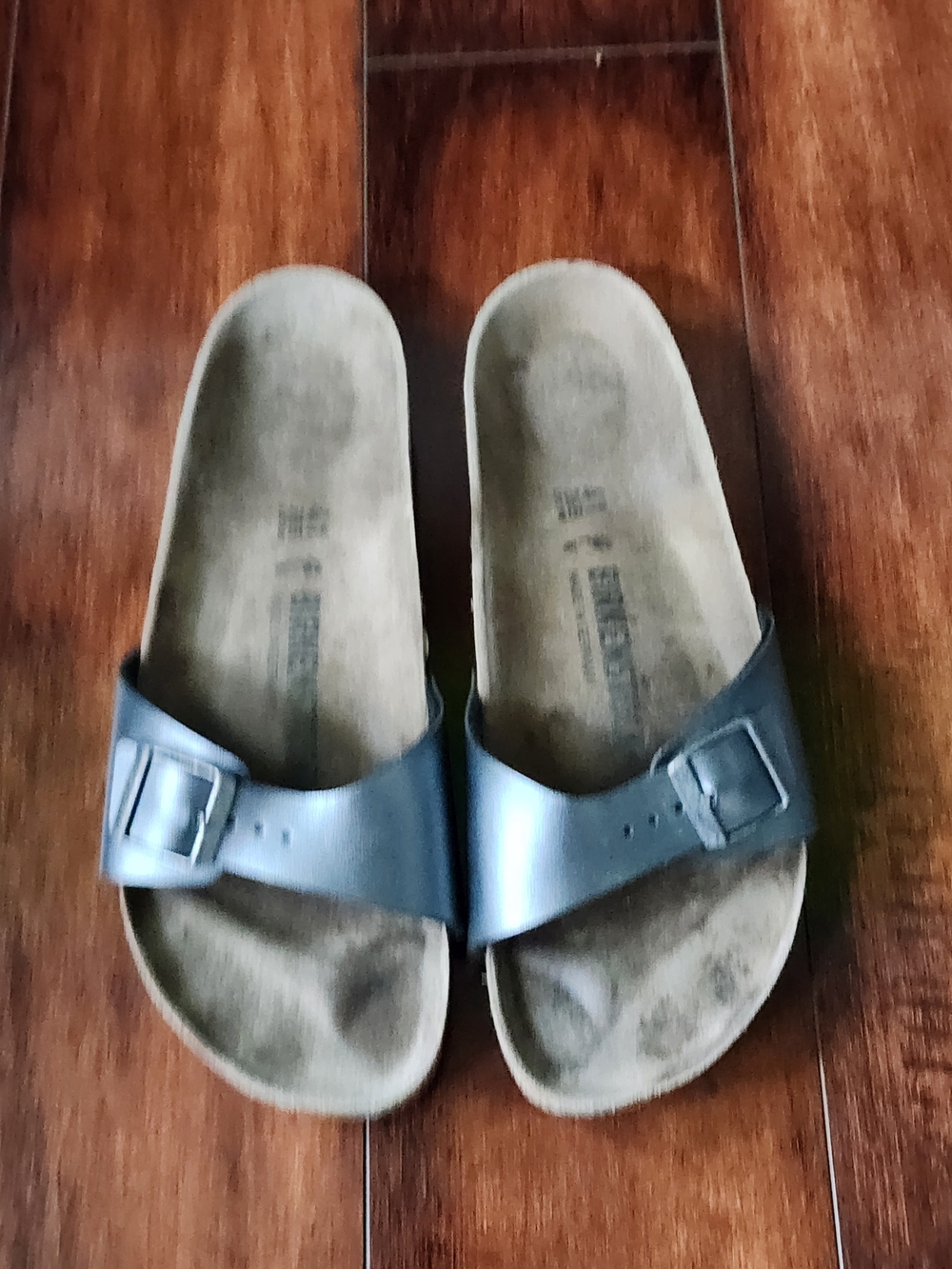 Birkenstock Madrid Metallic Gray Slide Sandals EU 41 US Women's 10 - Picture 3 of 8